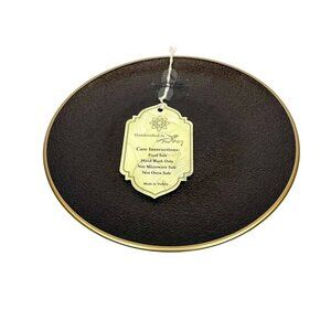 Turkish Glass 5 Salad Dessert Plates Set Brown Texture Gold Rim 8.25" NWT